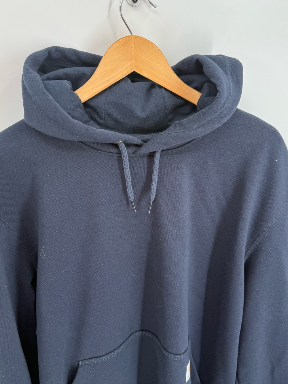 Carhartt NWT Rain Defender Pullover Hoodie Navy Blue Size Large heavy Cotton - Picture 5 of 9